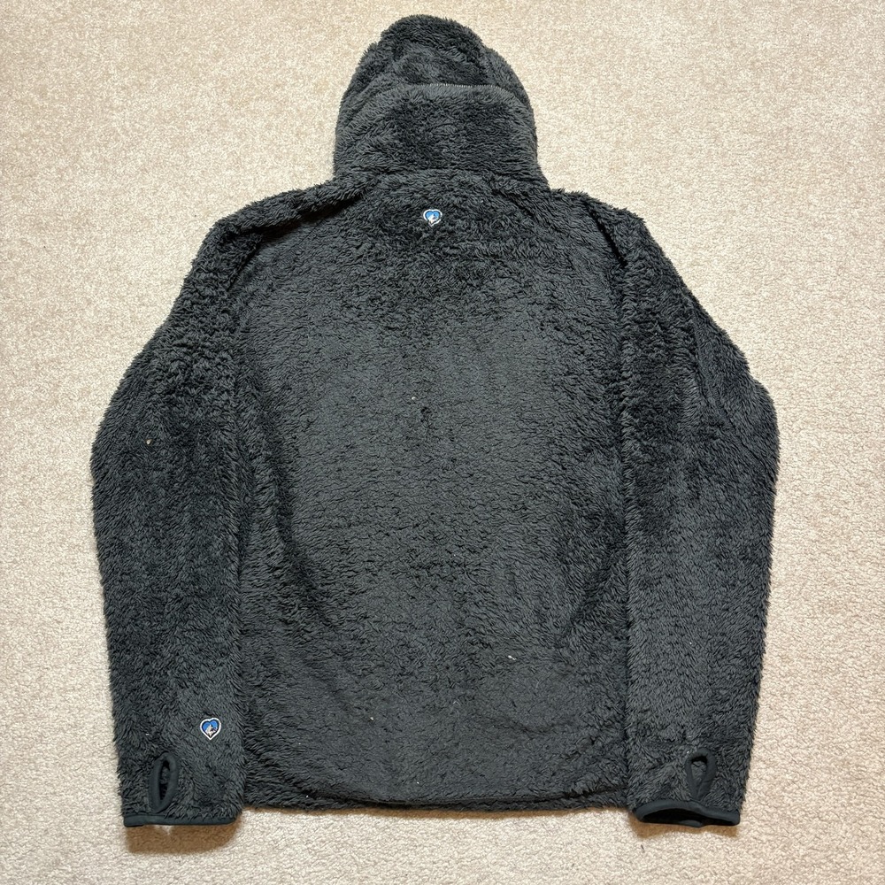 KUHL Flight Jacket Womens Medium Gray Sherpa Fleece Hooded Full Zip Pockets - Picture 4 of 15